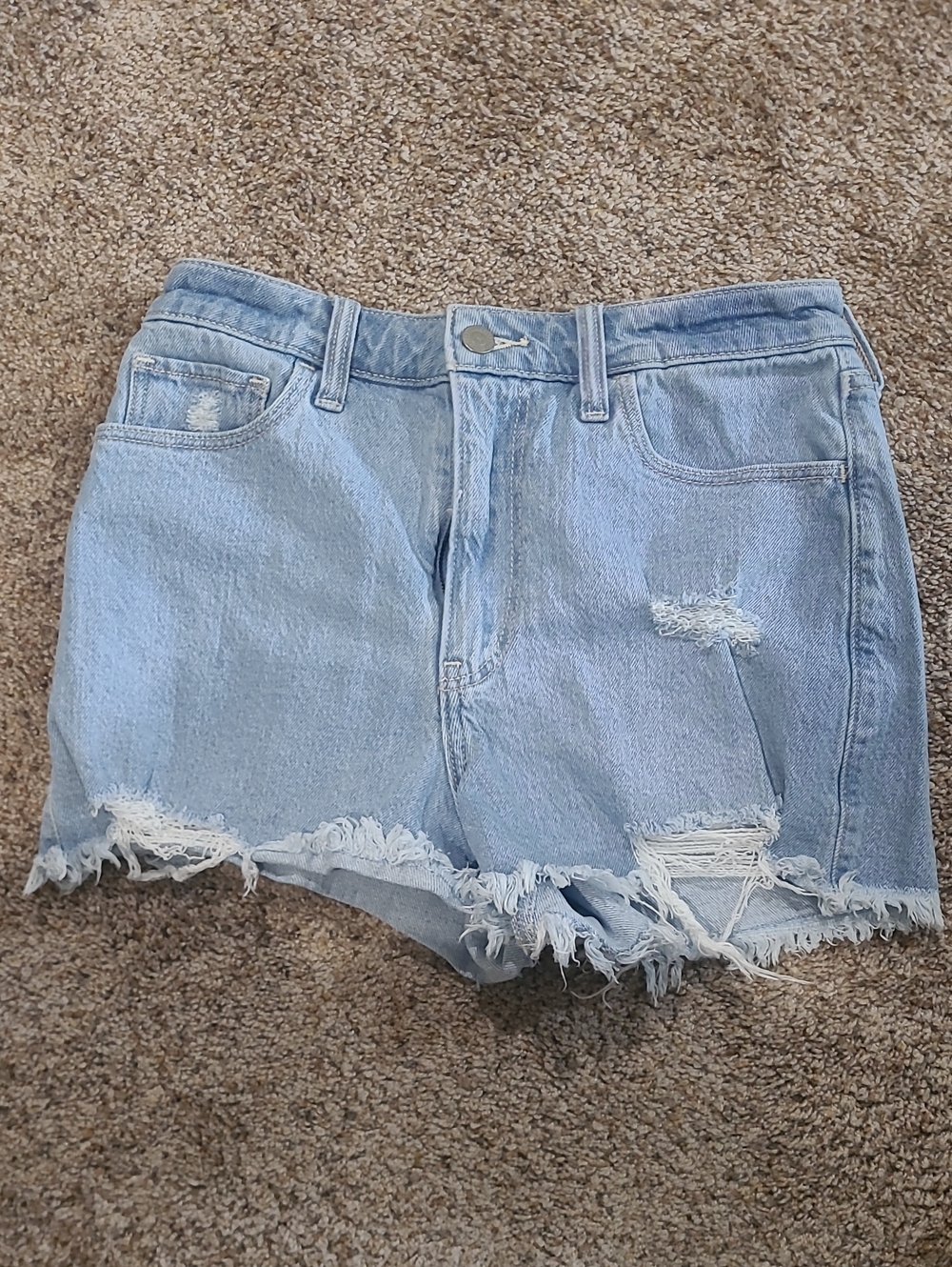 Hollister Light Wash Distressed Denim Shorts